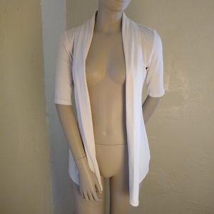 Express White Half-Sleeve Cover/Cardigan; XS